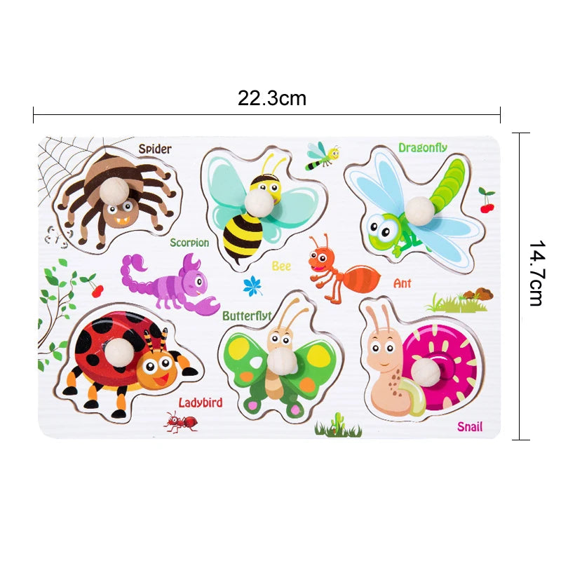 30cm Kid Early educational toys baby hand grasp wooden puzzle toy alphabet and digit learning education child wood toy