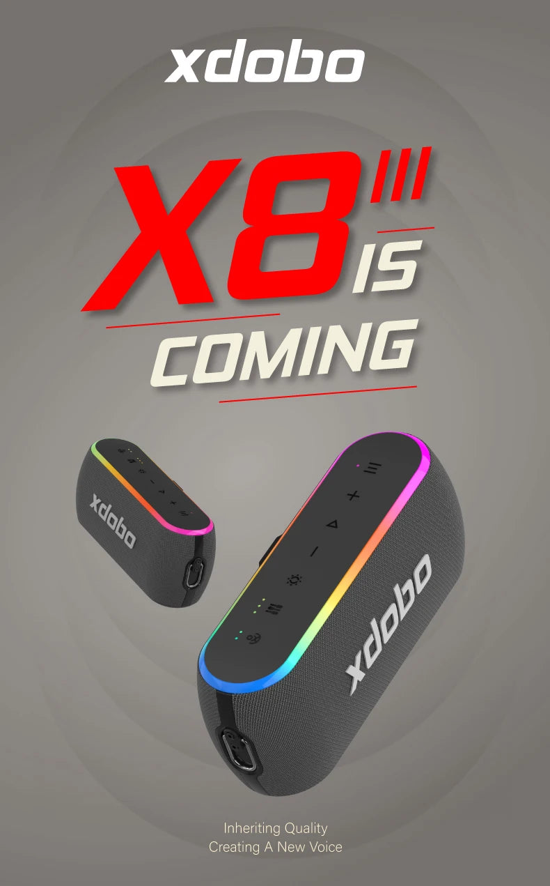 60W XDOBO X8 III Bluetooth Speaker Wireless Subwoofer IPX7 6600mAh Dual Bass Power Bank Outdoor Loudspeaker For Smart Phone TV