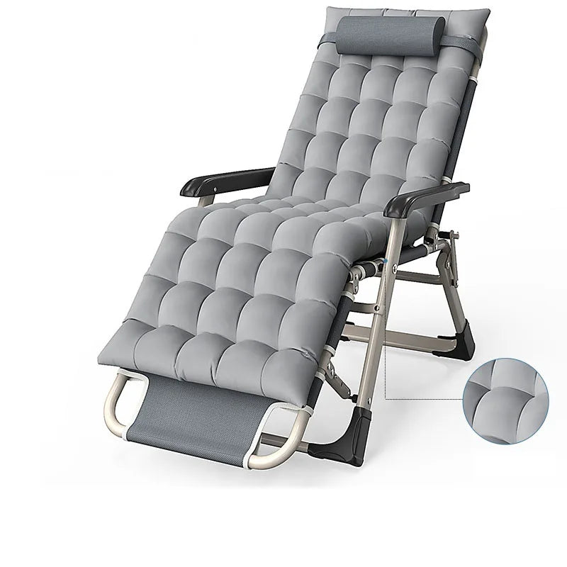 UVR Recliner Foldable Outdoor Beach Chair Office Lunch Chair Home Computer Chair Backrest Chair Adjustable Balcony Armchair Bed