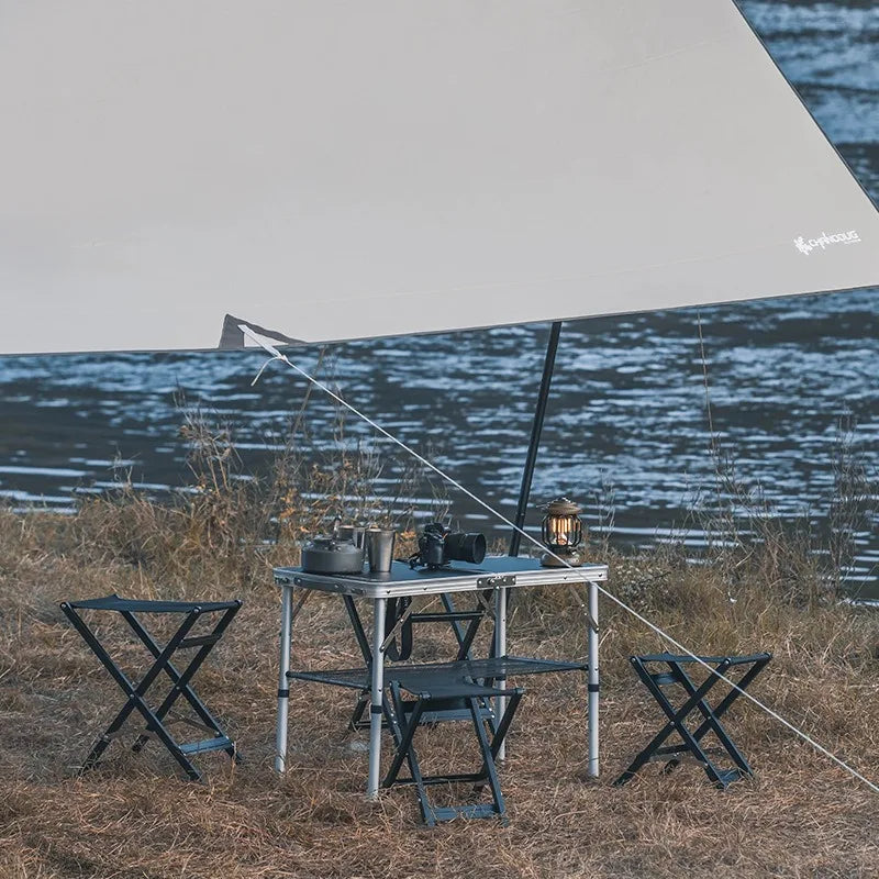 Outdoor Portable Folding Table Camping Three-fold Aluminum Alloy Table Self-driving Car Table New