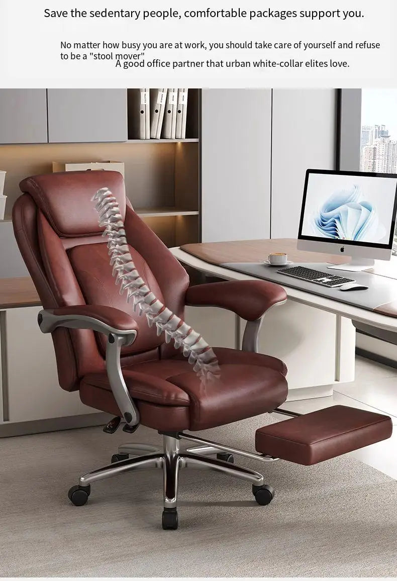 Foot Rest Ergonomic Office Chair Comfortable Designer Relax Luxury Swivel Office Chair Pliable Wheel Sillas Escritorio Furniture