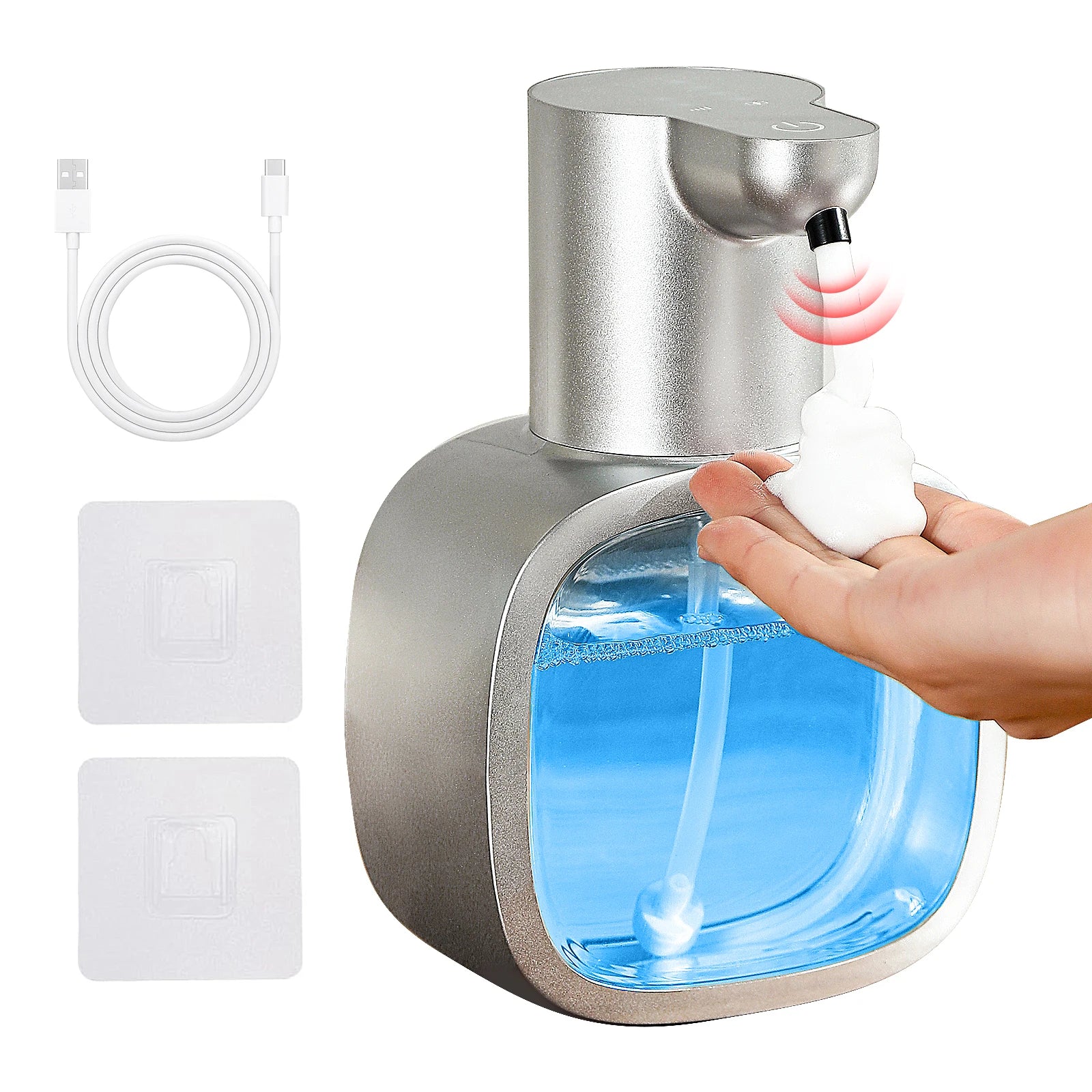 New Wall Mounted Automatic Soap Dispenser Foam Smart Hand Washing Machine 500ml Liquid Rechargeable Bathroom Induction Sensor