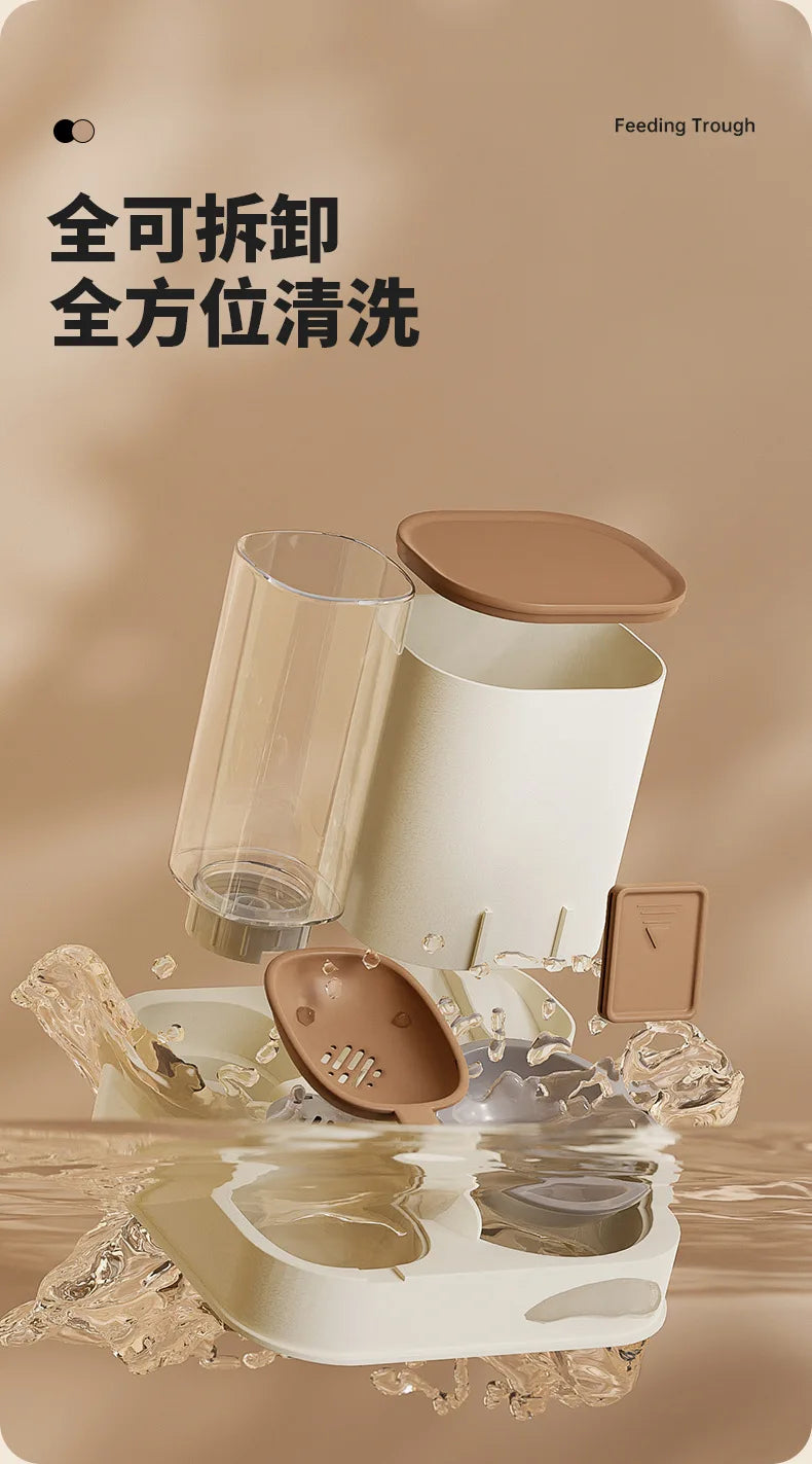 All-in-one Food and Water Feeding Machine Feeding Dispenser Exquisite Cat Dog Bowl Drinking Fountain Pet Feeder Water Supply