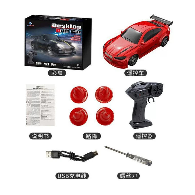 Kf20 1/43 Mini Rc Drift Car Full Scale 4wd Desktop Rc Vehicle Simulation Of Remote Control Models Toys For Kids Christmas Gifts