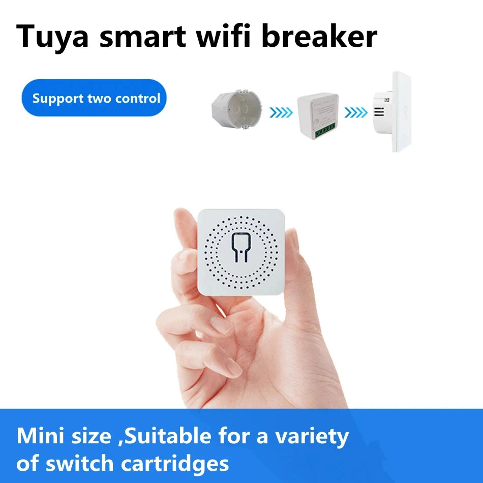 Tuya 16A MINI Wifi Switch DIY 2-way Remote Control Timer Relay Automation For Smart Life Work With Alexa Google Home Alice
