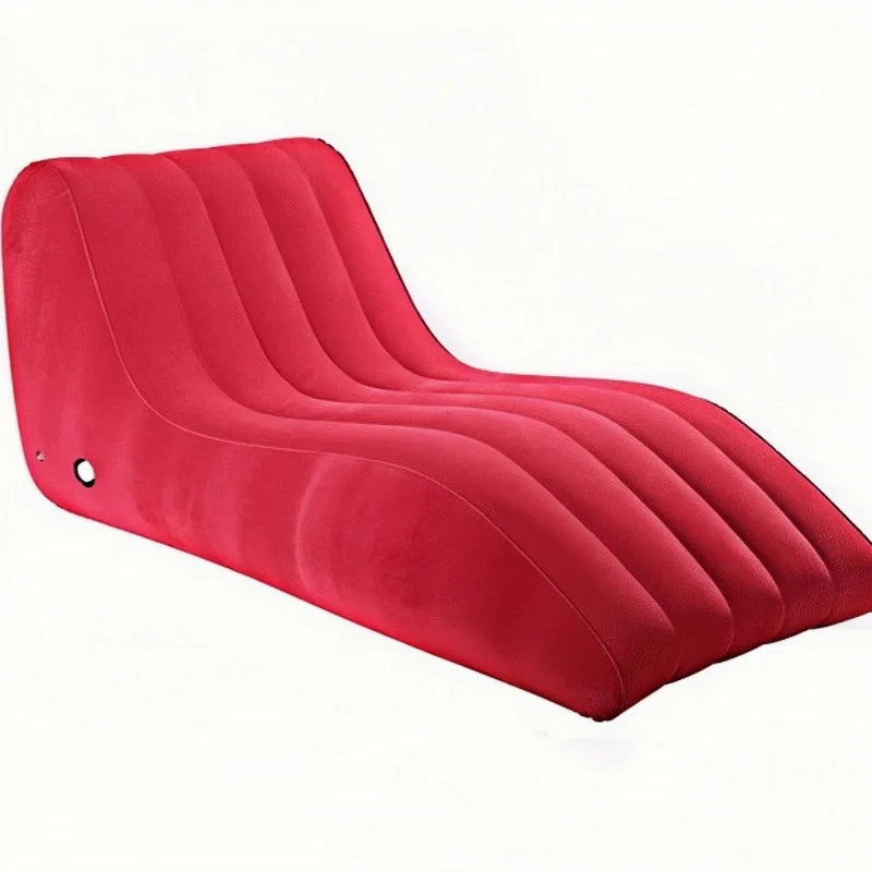 Leisure Inflatable Sofa Thickened Plush Lazy Sofa, S-Shaped Portable Inflatable Sofa Lounge Chair, Leisure and Comfortable Type