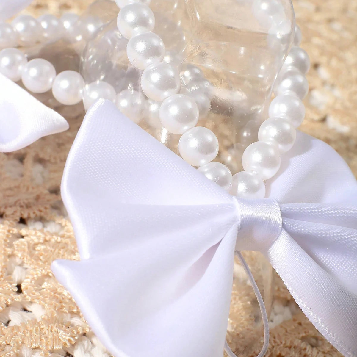 Ylsteed Newborn Girl Butterfly Knot Pearl Barefoot Sandals Infant Photography Accessories Baby Girl's Photography Props Shoes