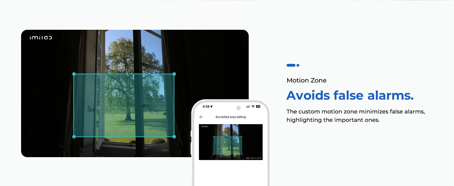 IMILAB C21 2.5K IP Security Camera MiHome App 360° Night Vision Baby Monitor with App, 2-Way Audio, AI Detection