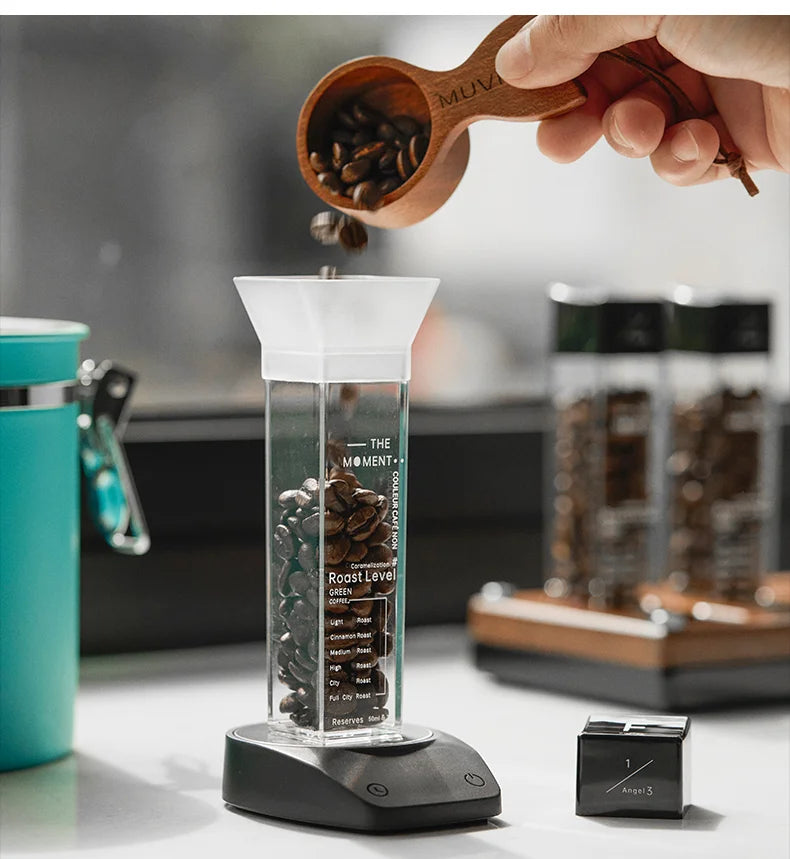 MUVNA Mini Electronic Scale Espresso LED Weighing 0.1g High Precision Measures Portable Coffee Scale With Powder Receiving Cup