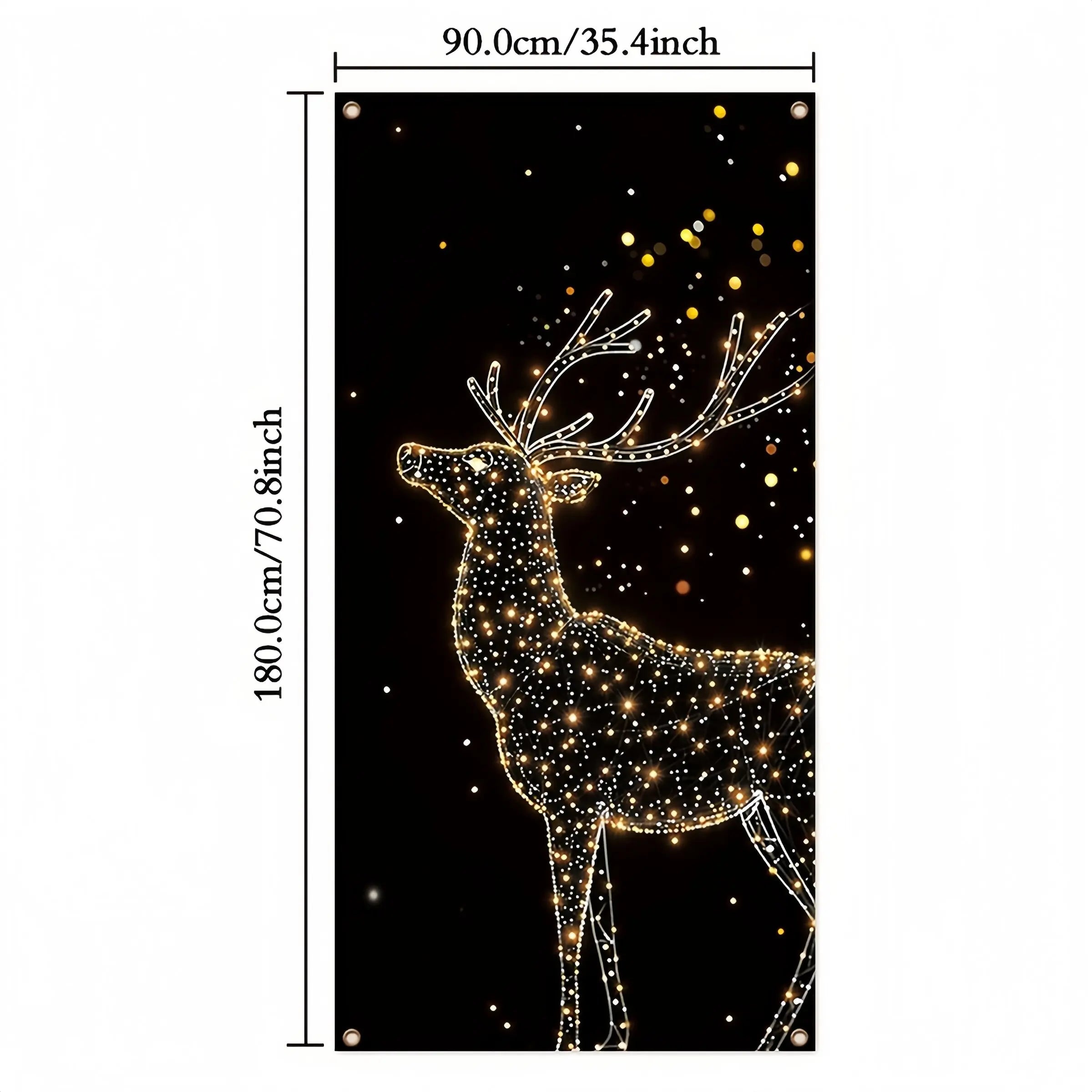 Winter Santa Claus Christmas Deer Door Cover Decoration Hanging Door Banner Winter Cute Outdoor Xmas Backdrop Christmas