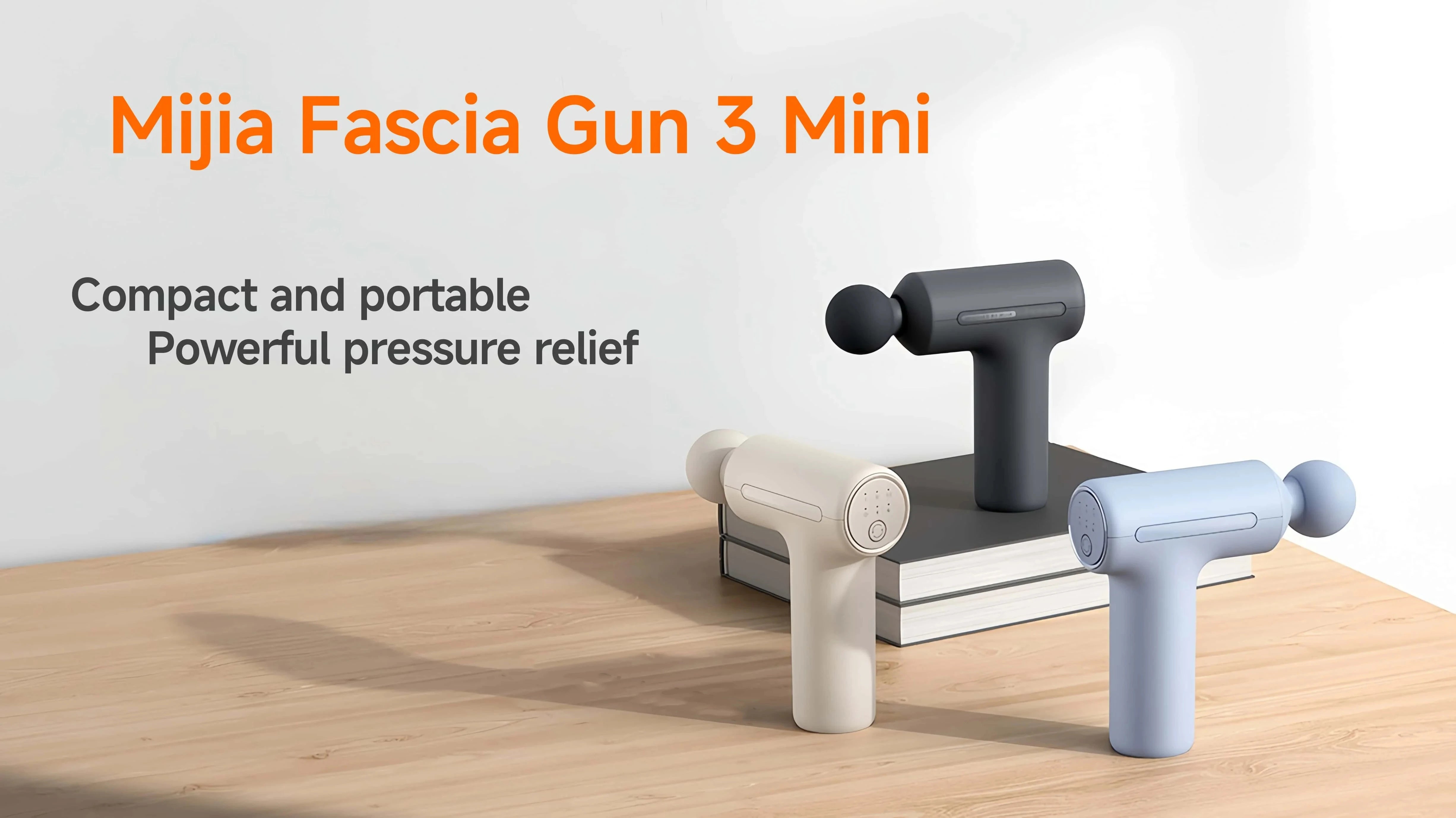 XIAOMI Mijia Mini Fascia Gun 3 Portable Muscle Massage Gun Thrust Brushless Silent Motor 3 Massager Heads Relax Body Type-C CN