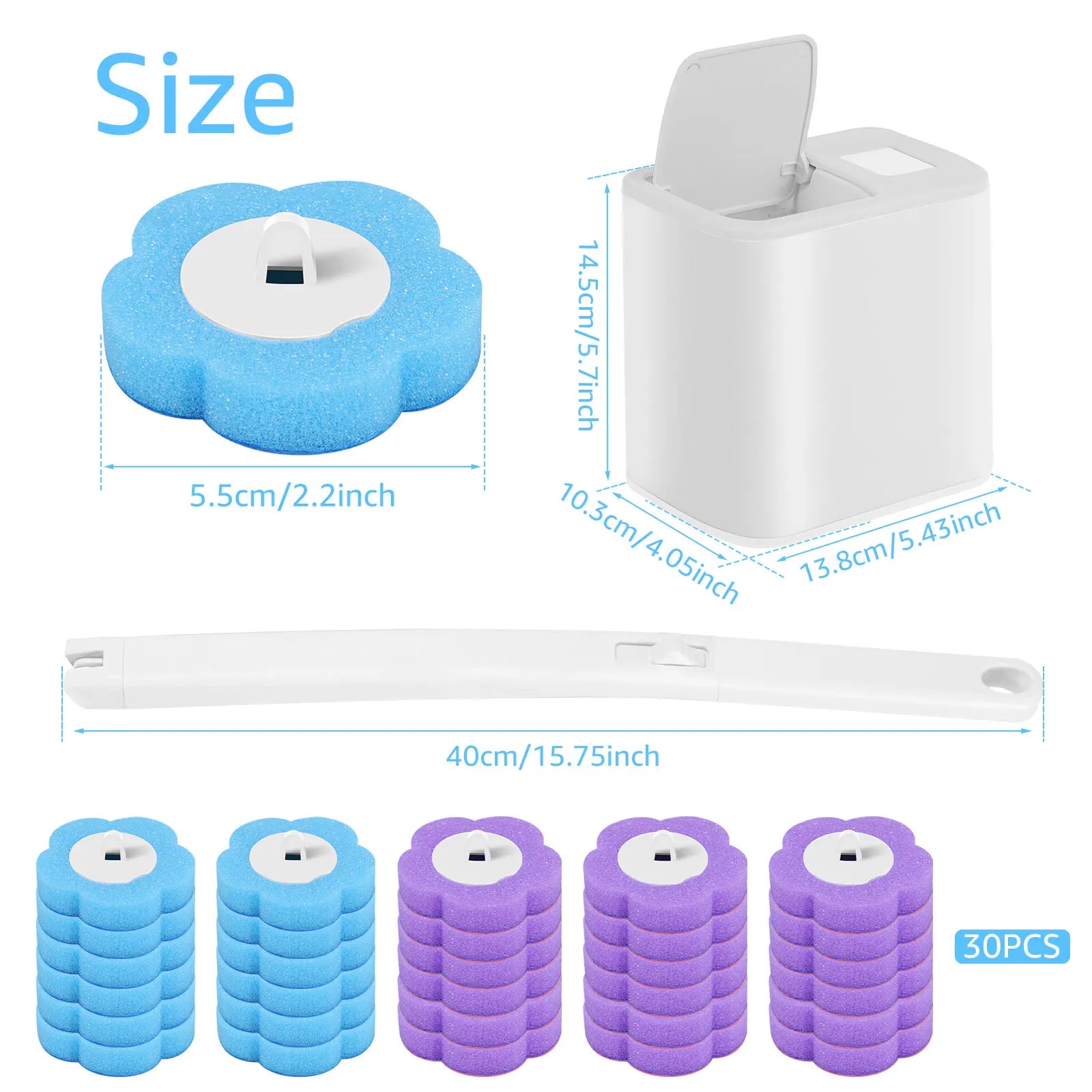 18/36Pcs Toilet Brush With Disposable Replacement Head Kits Upgrade Long Handle Bathroom Cleaning Brush For Home Wc Accessories