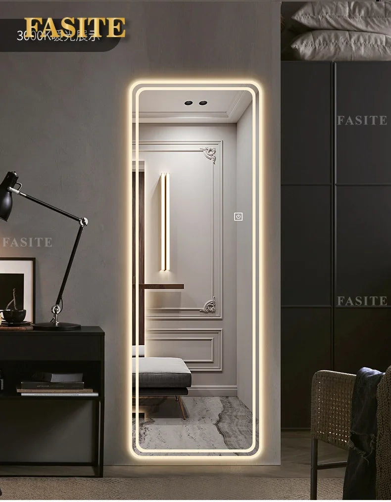 Bathroom Mirror Aestheti Full Length Hallway Large Floor Mirror Quality White Espelho Redondo Home Decorating Itemson sale