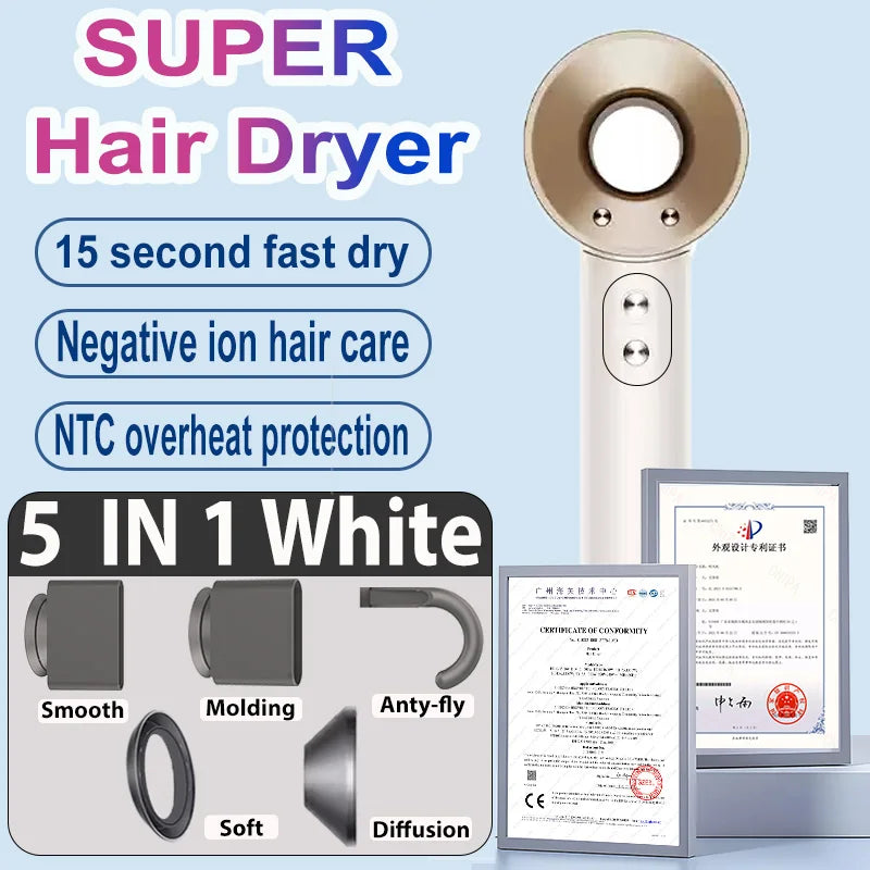 1600W Professional Hair-care Negative Ion Hair dryer 220V Leafless Hairdryer High Speed household Blow Dryer Salon Style Tool