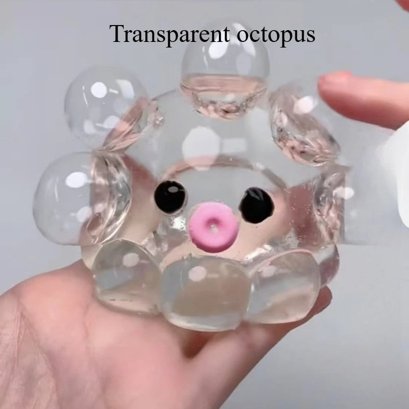 Squishy Bubble Pop Fidget Toy, Squeeze Sensory Ball & Octopus Popper, Anti-Anxiety Toy for Adults Kids, ASMR Fun Party Gift