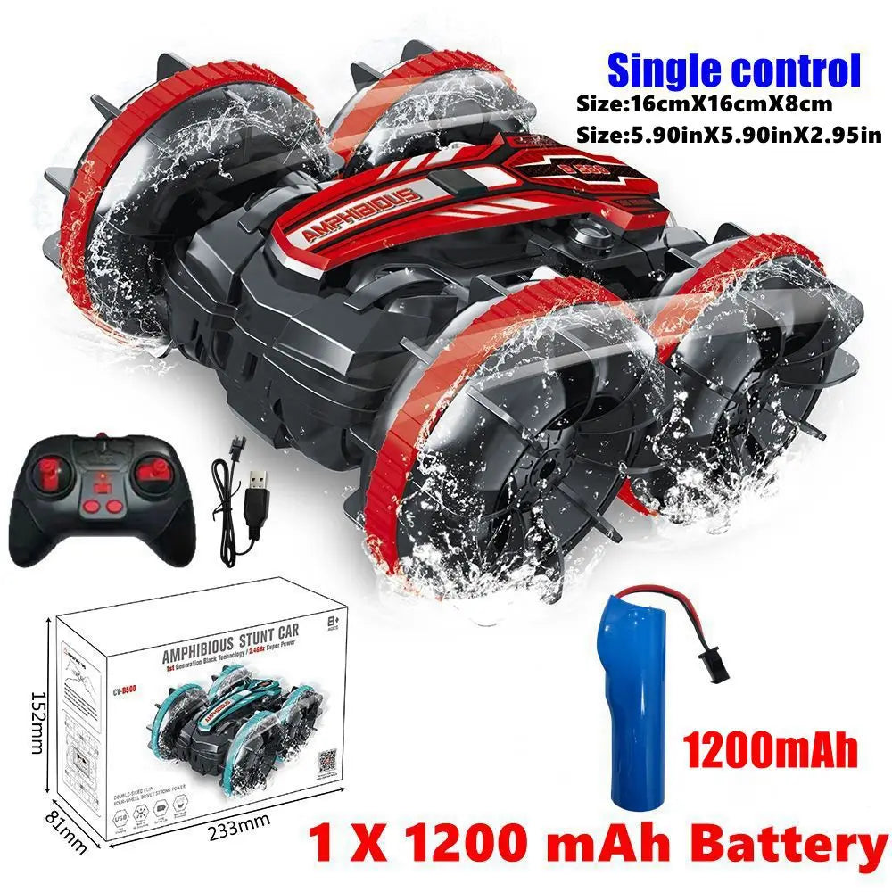 Amphibious RC Car Remote Control Stunt Car Vehicle Double-sided Flip Radio 4WD Drift Off Road Outdoor Toys for Boy Children Gift