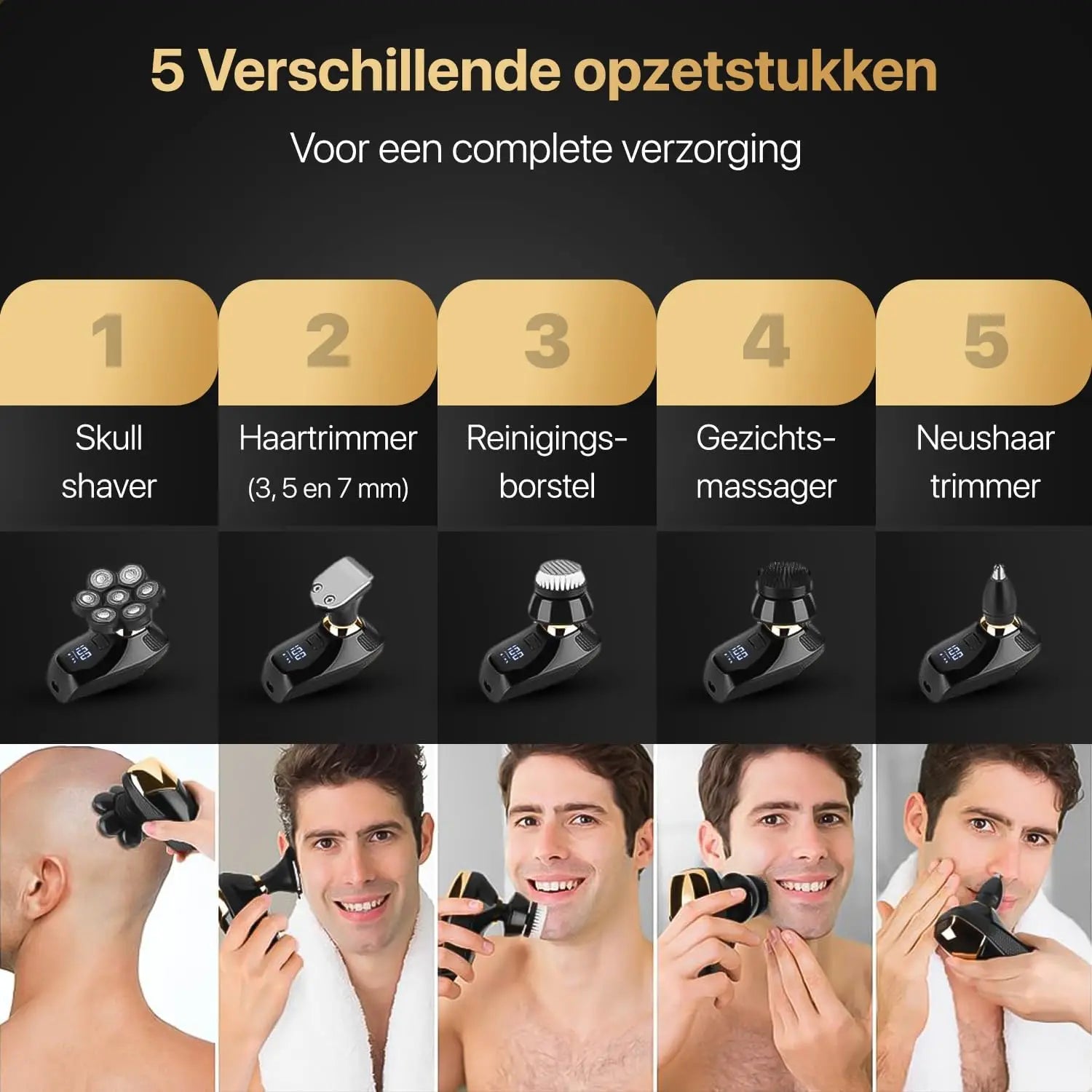 5 in 1 Shaver for Men Electric Shaver Powerful Bald Head Shaver Beard Shaving Machine For Men Razor Husband Gift Boyfriend