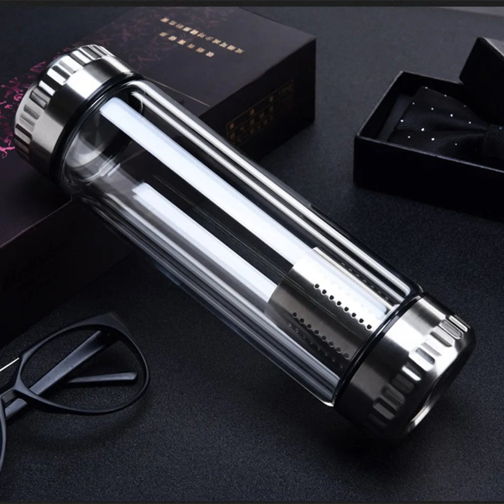 300/400ML Tea Water Bottle Portable Glass Double Wall Tea Water Cup Infuser Tumbler Drinkware Water Bottle With Tea Filter