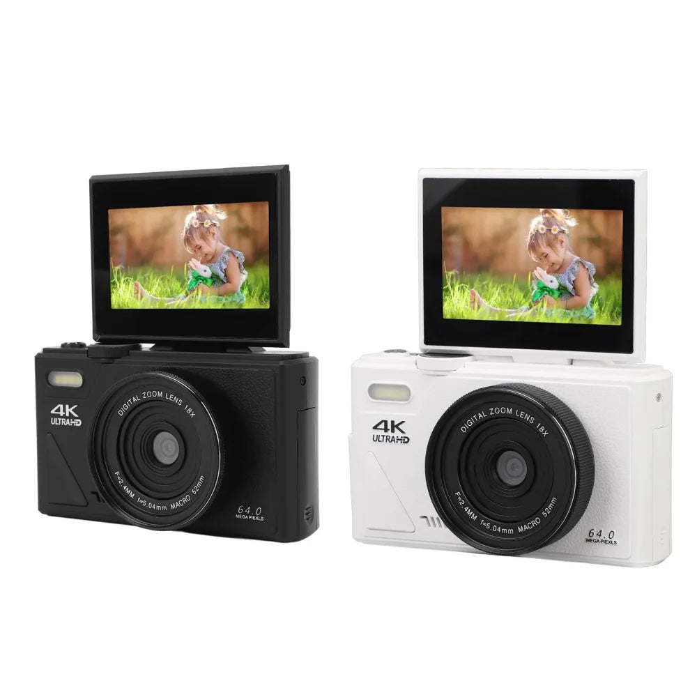 64MP Digital Photography Camera 3.0" Flip Screen WIFI 18X Digital Zoom 4K Vintage Vlog Video Recorder YouTube Webcam Cameras