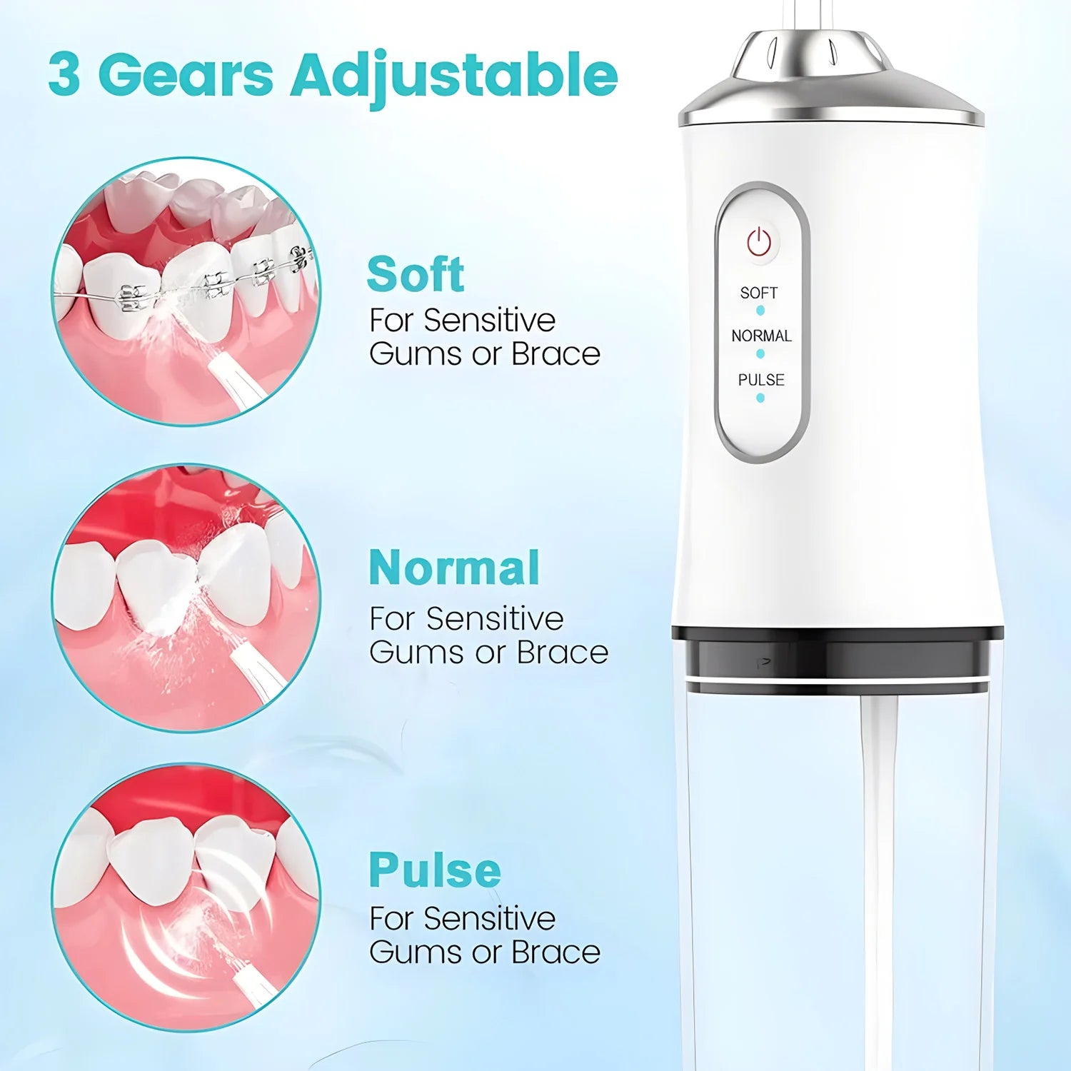 Smart Electric Dental Water Flosser Oral Irrigator Portable Dental Bed Sprinkler Jet Toothpick Mouth Washing Machine