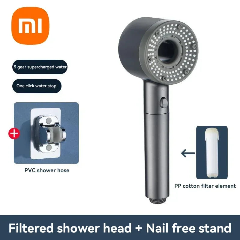 Xiaomi 5-Modes Shower Heads High Pressure Mijia ShowerHead Set Portable Rainfall Faucet Tap Bathroom Bath Home Bathroom Upgrade