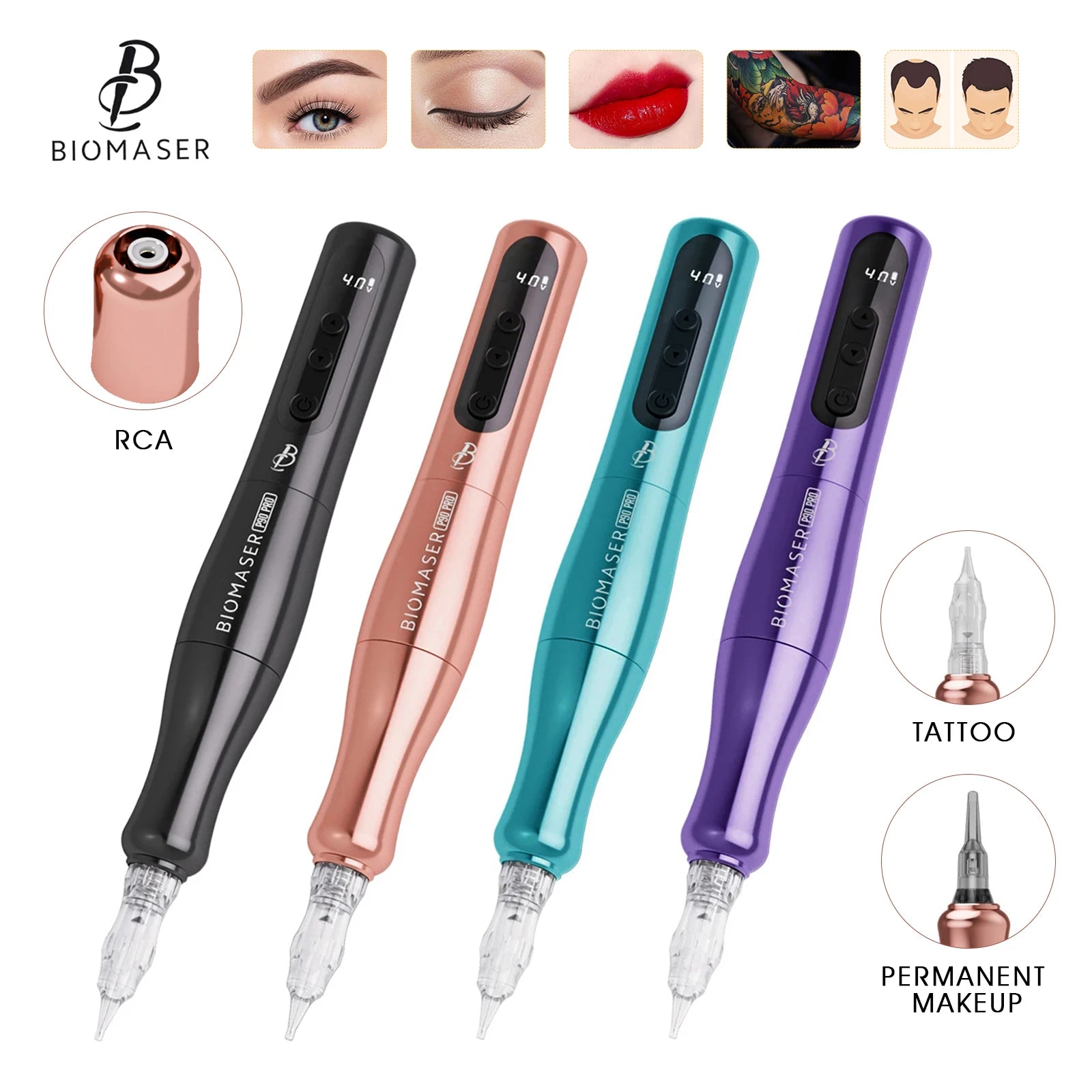 BIOMASER P90 Pro Wireless Rotary Rechargeable PMU Tattoo Machine Permanent Makeup Microblading Eyebrow Lip Eyeliner Tattoo Gun