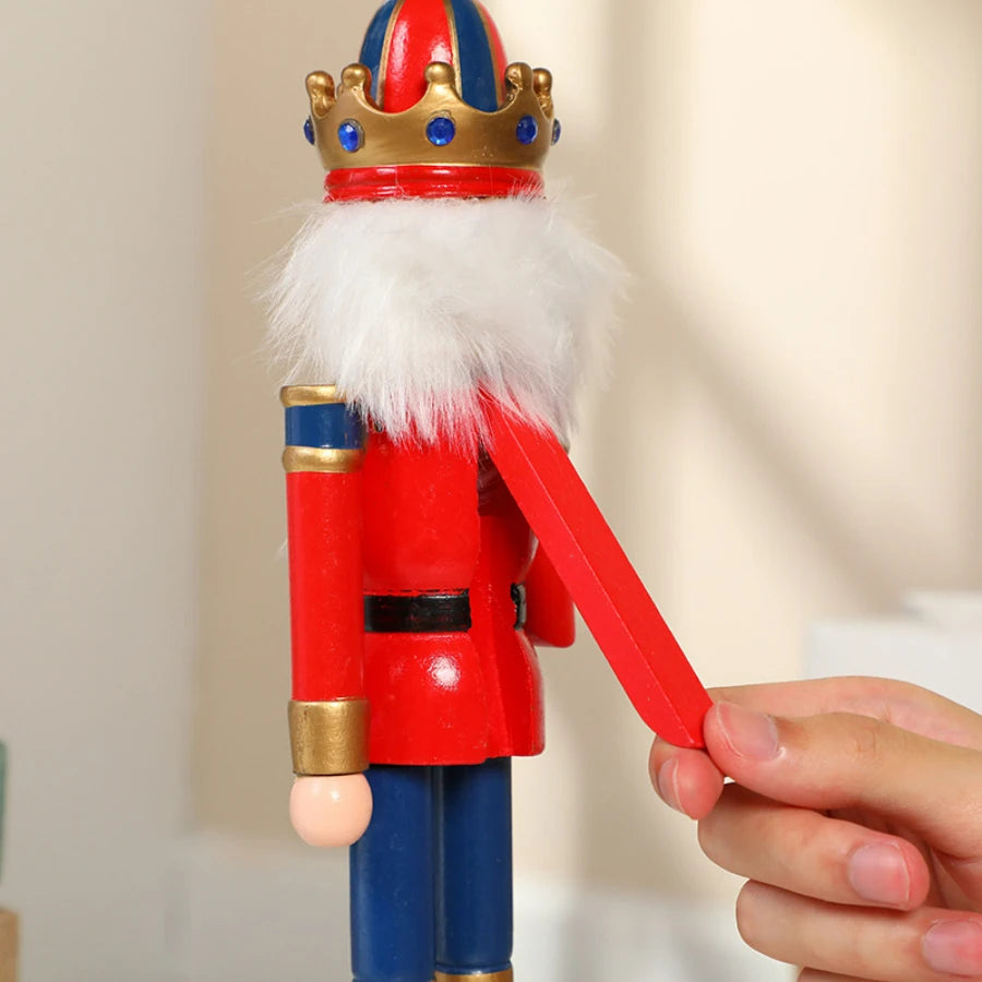 1Pcs 30CM Nutcracker Puppet Soldier Decoration Painted Vintage Design Christmas Elements Home Tabletop Decorations