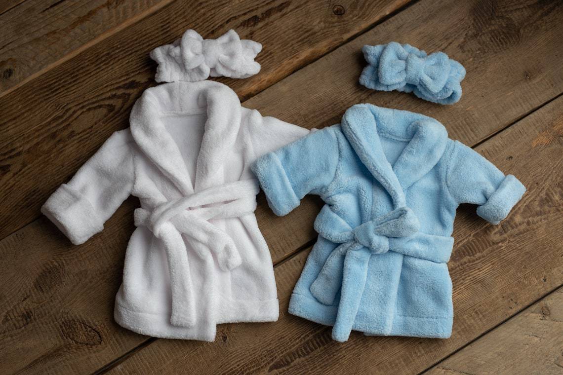 Newborn Photography Props Baby Hooded Robe With Belt Bathrobe Bath Towel Cucumber Set Outfit Baby Costume Photo Accessories