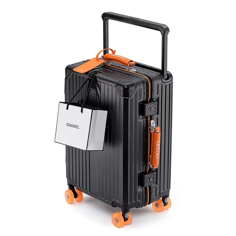KLQDZMS Carry-on Travel Luggage 20"24"28 Inch Aluminum Frame Large Capacity Trolley Case PC Boarding Box Multi-function Suitcase