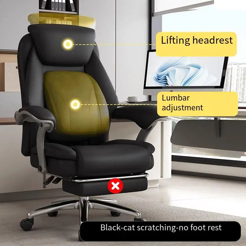 Foot Rest Ergonomic Office Chair Comfortable Designer Relax Luxury Swivel Office Chair Pliable Wheel Sillas Escritorio Furniture