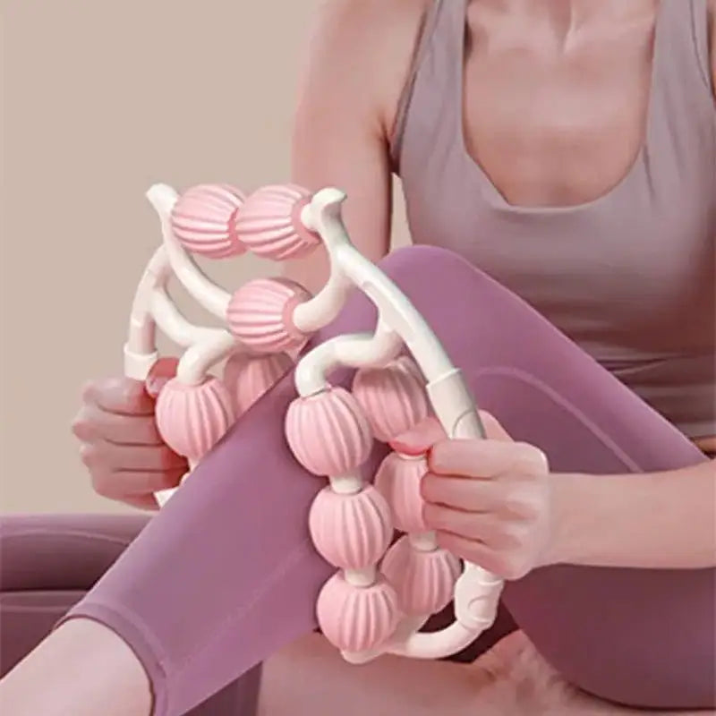 20 Rounds Massage Roller of Circular Leg Slimming Leg Massager Muscle Stretching Equipment Leg Clamp Muscle Relax Massager