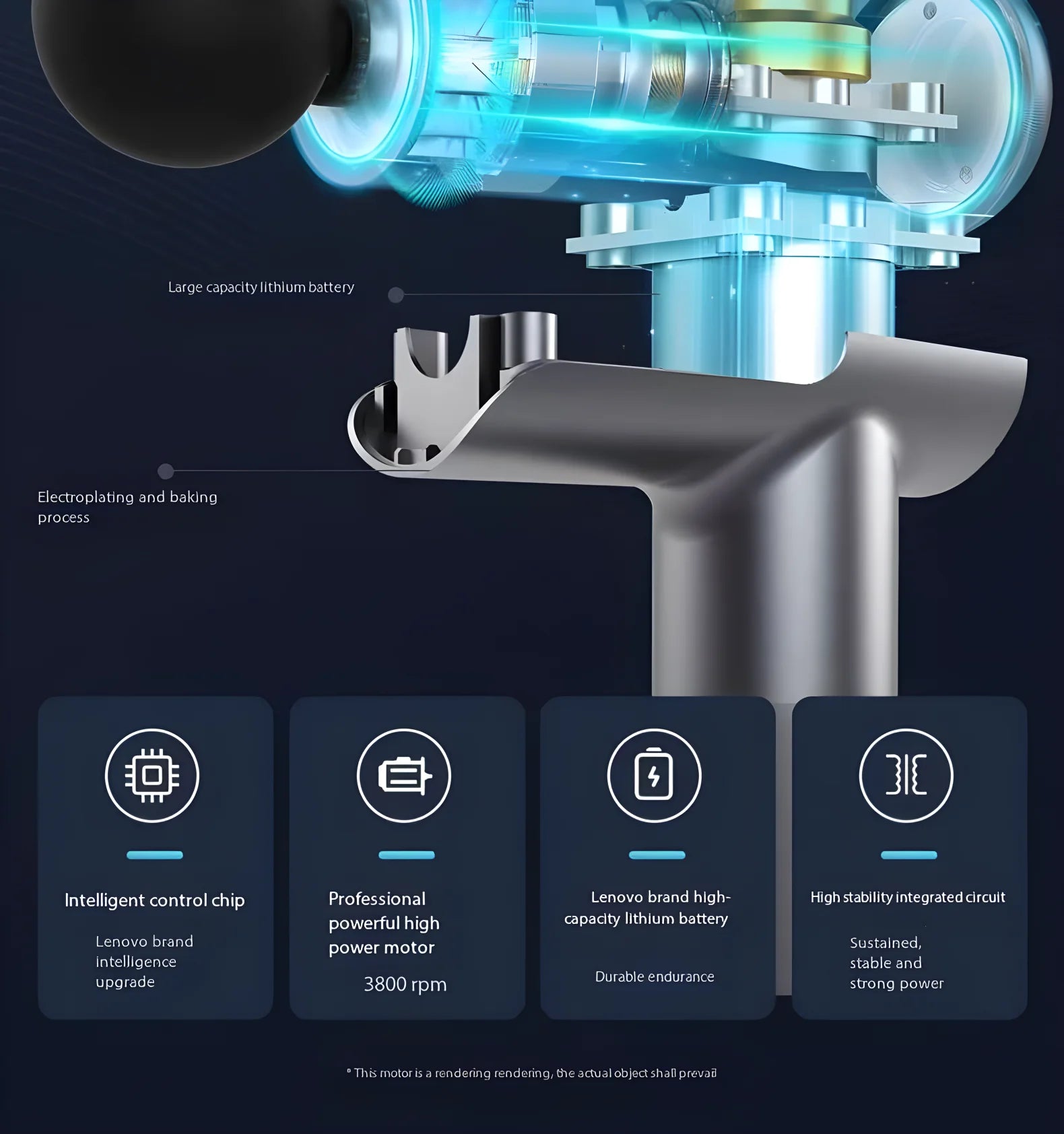 Lenovo Brand Fascia Gun Deeply Relieves Muscle Soreness Fitness and Relaxation Equipment LED Touch Screen 8Massage Head Gifts