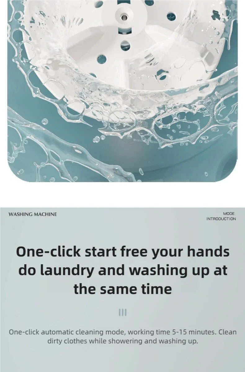 TINSOL Portable Mini Washing Machine Laundry Device Perfect for Travel Socks & Underwear Cleaning Effortlessly Clean Your Clothe