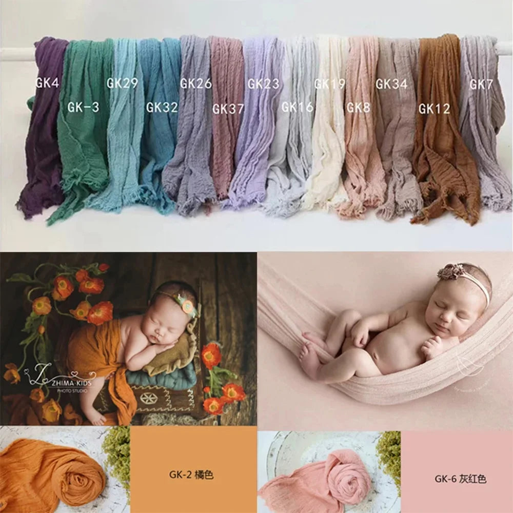 Professional Stretchable Wrapping Newborn Photography Props Soft Cotton Gauze Wraps Blanket Studio Baby Styling Props Accessory