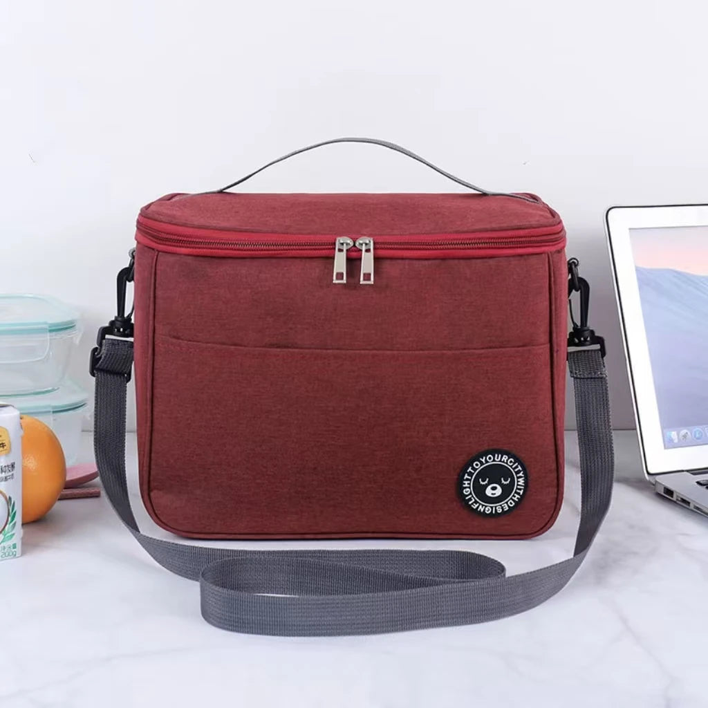 2024 New Portable Lunch Bag Food Thermal Box Waterproof Office Cooler Lunchbox With Shoulder Strap Insulated Case