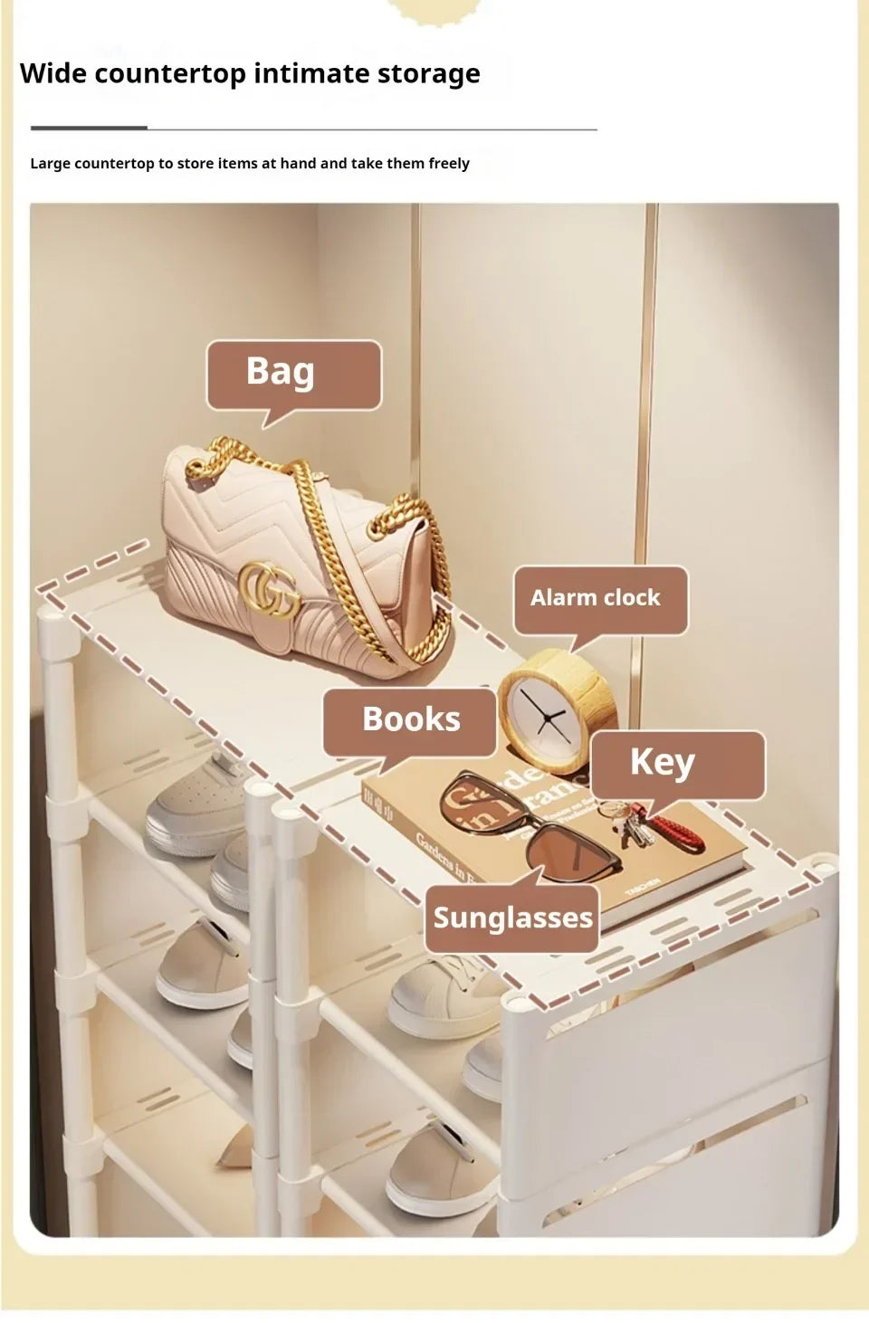 Multilayer Storage Cabinet for Doorway Shoe Shelf for Home Dustproof Shoe Organizer for Entryway Rental Apartment Easy Assembly