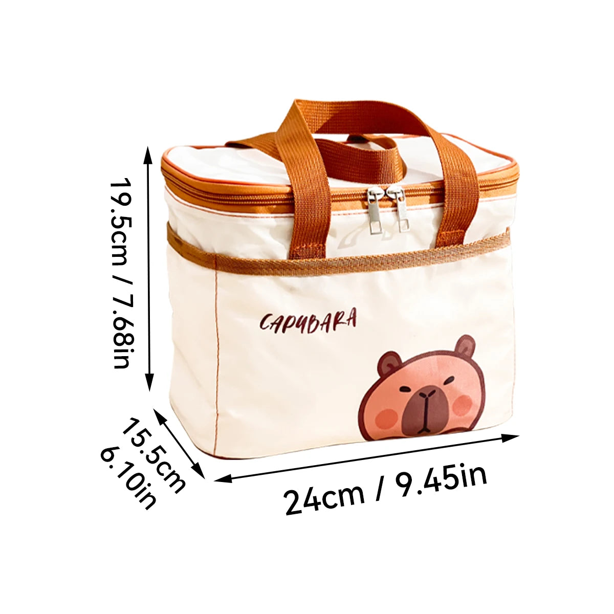 WORTHBUY Cute Thermal Lunch Box Bag Student Portable Large Capacity Insulated Lunch Bag Waterproof Reusable Picnic Cooler Bag