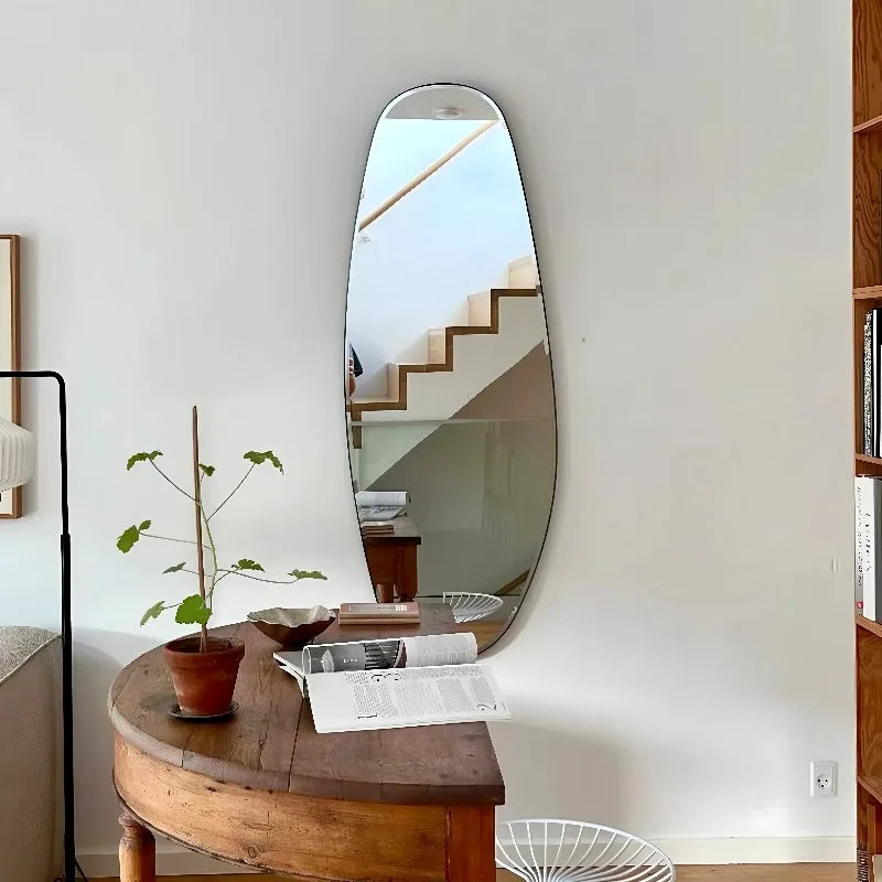 Long Mirror Vintage Floor Mirrors Accessories Store Entrance Hall Mirror for Handbag Paint for Table Decoration Items Live Miror