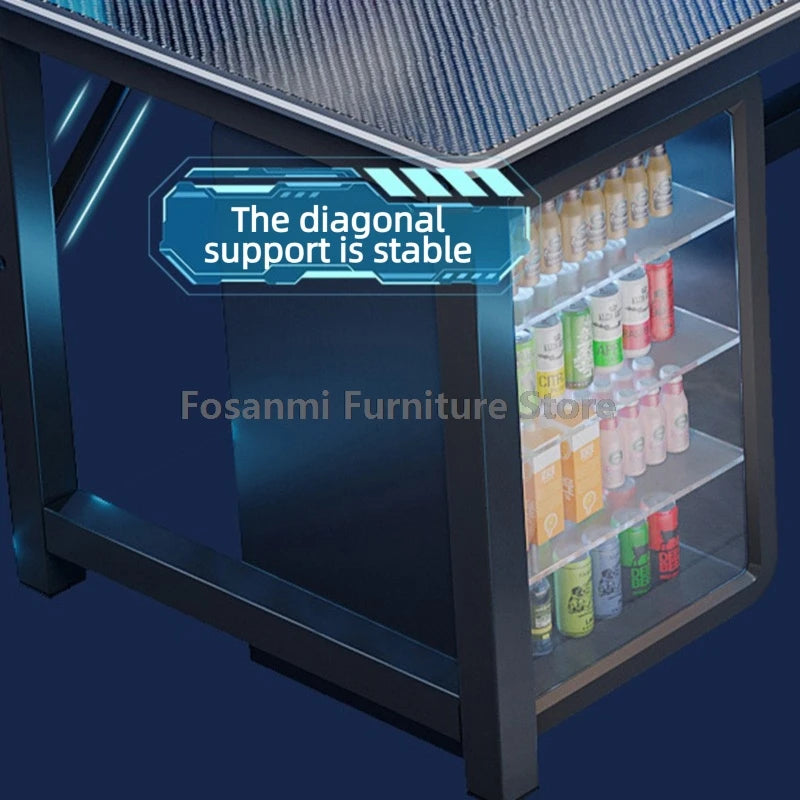 Modern L-Shaped Gaming Work Desk Chair Set Corner PC Table for Room Home Office Computer Desk and Chair Set Furniture with Shelf