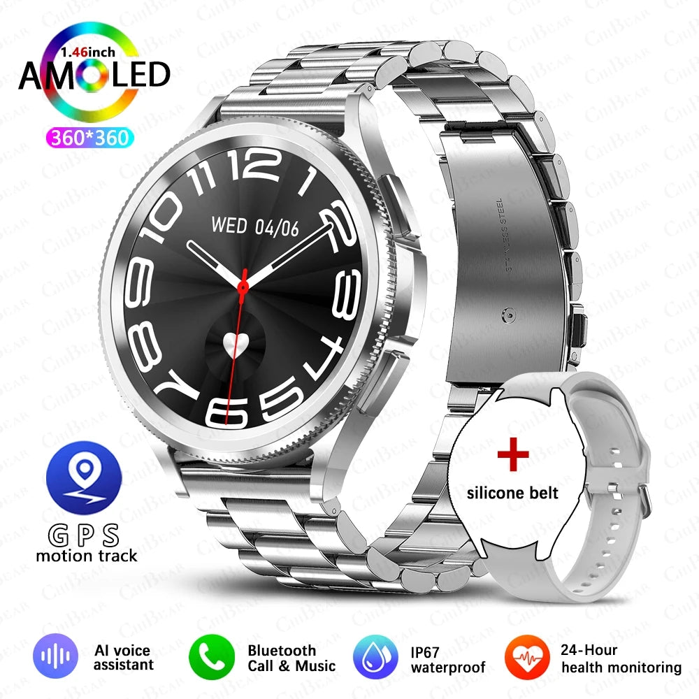 New Bluetooth Call Fashion Smart Watch 6 Classic Men's Outdoor Sports Fitness Full Screen Touch Health Monitoring Smartwatches