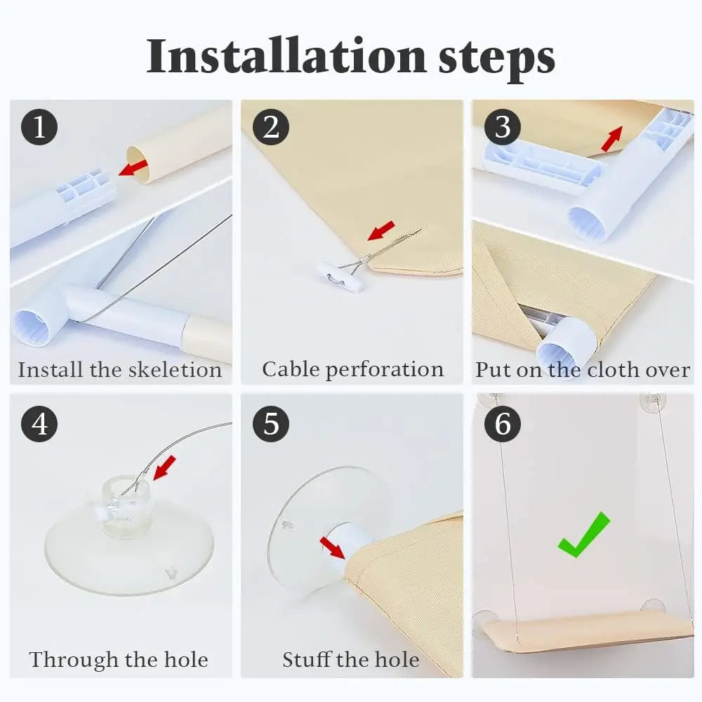 Cat Window Hammock Hanging Cat Bed Bearing Cat Sunny Window Seat for Indoor Cats Sleeping Space Saving Window Mounted Cat Bed