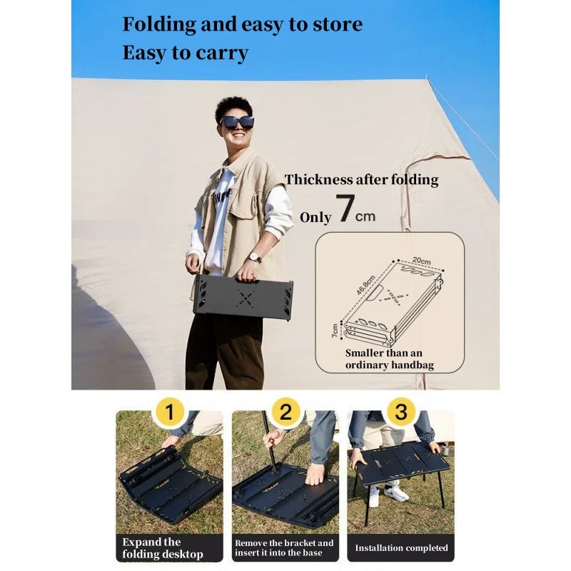 Outdoor Lightweight Folding Table Camping Hiking Travel Fishing Retractable Small Table Military Green Aluminum Alloy RuggedDesk