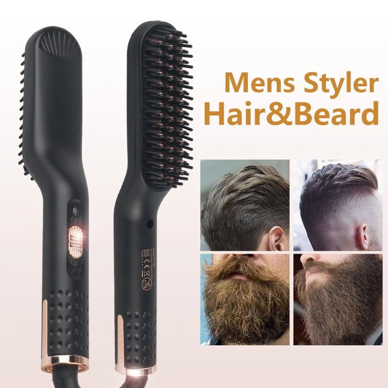 Electric Beard Heated Brush Kit Hair Straightener Straightening Men Quick Styler Beard Comb Electric Comb For Hair