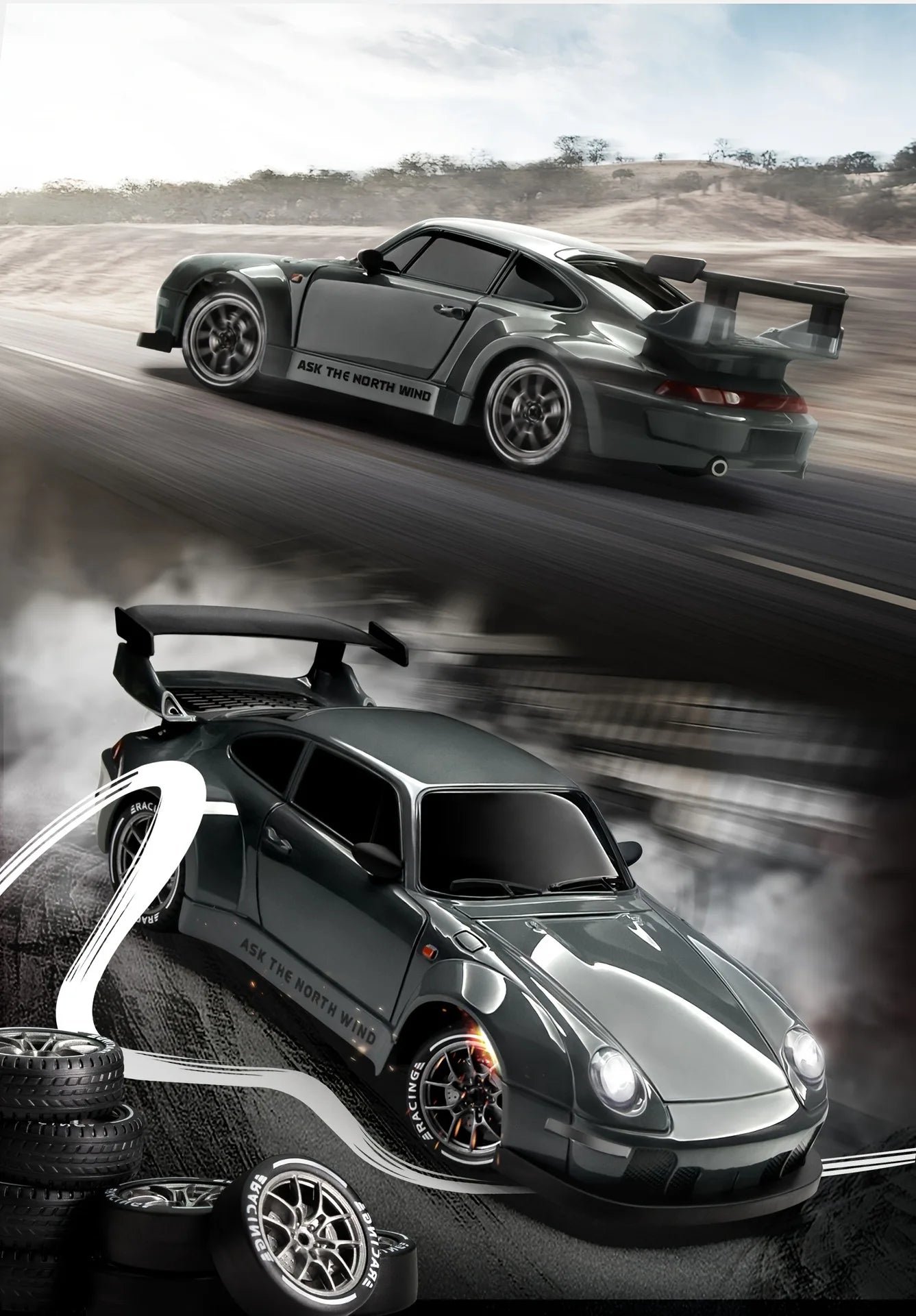 4WD RC Drift Car 1:24 2.4GHz Limited Edition - LED Lights Stunt Drift High-Speed Racing Car Boy Toy Gift