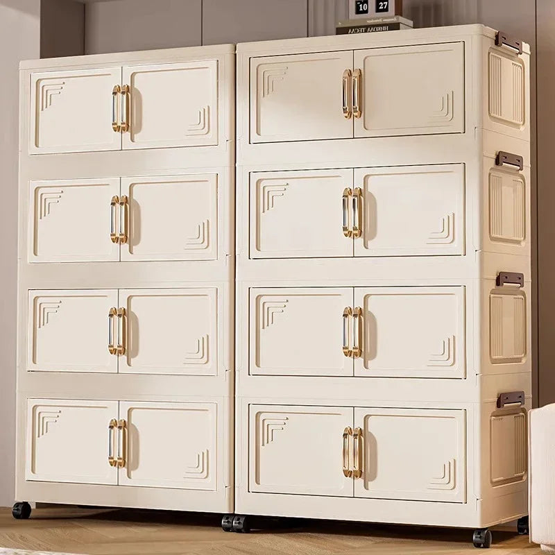 45/55/65cm Length Multifunction Folding Storage Cabinet Dustproof Wardrobe Large Capacity Sundries Cabinet