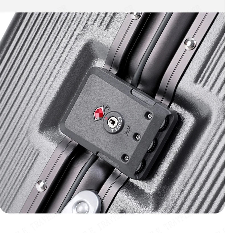 Aluminum Frame Luggage Password Carry on Luggage with Wheels Quiet Universal Wheel Fashion Travel Box Pull Rod Box