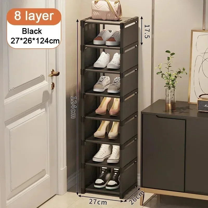Multilayer Storage Cabinet for Doorway Shoe Shelf for Home Dustproof Shoe Organizer for Entryway Rental Apartment Easy Assembly