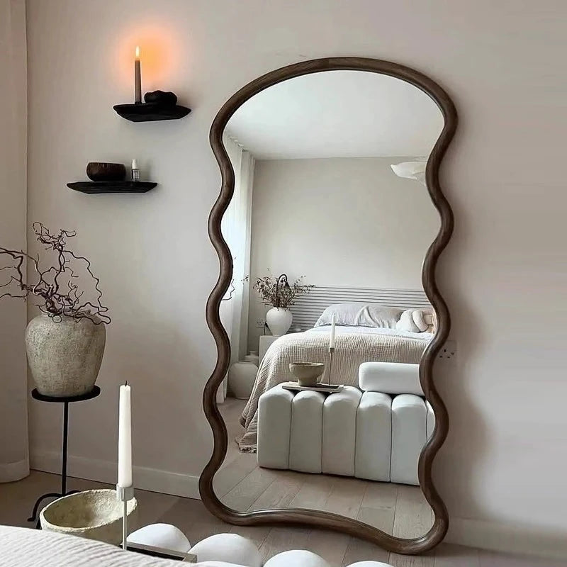 Irregular Funky Mirror Living Room Modern Full Body Standing Girls Bedroom Bathroom Luxury Mirror Men Espelhos Home Products