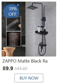 ZAPPO Shower Panel Tower System with LED Rainfall Waterfall Head LED Full Body Jets System Handheld Shower Column w/Tub Spout