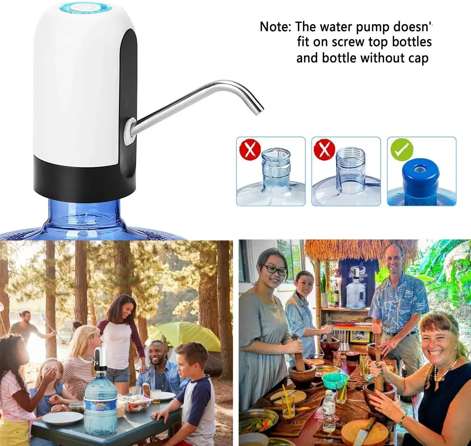 Drinking fountain Electric Portable Water Pump Dispenser USB Charging Automatic Drinking Bottle Switch Silent Touch 19 liters